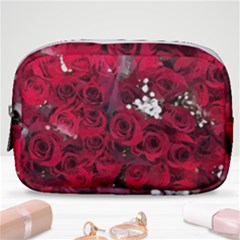 Roses Baby S Breath Bouquet Floral Make Up Pouch (small) by Pakrebo