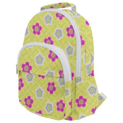 Traditional Patterns Plum Rounded Multi Pocket Backpack