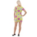 Traditional Patterns Plum Short Sleeve Asymmetric Mini Dress View2