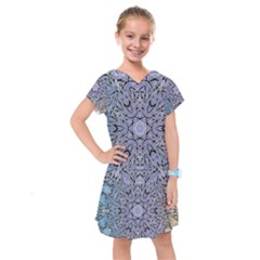 Tile Design Art Mosaic Pattern Kids  Drop Waist Dress by Pakrebo