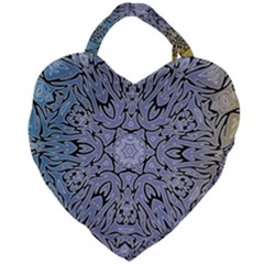 Tile Design Art Mosaic Pattern Giant Heart Shaped Tote by Pakrebo