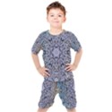 Tile Design Art Mosaic Pattern Kids  Tee and Shorts Set View1