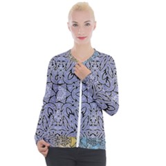 Tile Design Art Mosaic Pattern Casual Zip Up Jacket