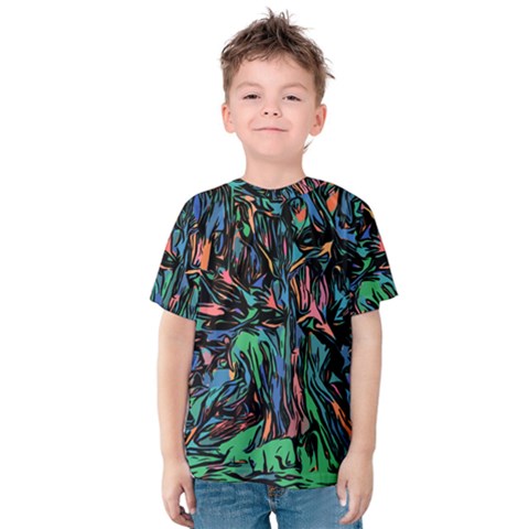 Tree Forest Abstract Forrest Kids  Cotton Tee by Pakrebo