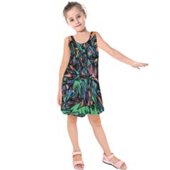 Tree Forest Abstract Forrest Kids  Sleeveless Dress by Pakrebo