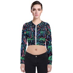 Tree Forest Abstract Forrest Long Sleeve Zip Up Bomber Jacket by Pakrebo