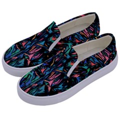 Tree Forest Abstract Forrest Kids  Canvas Slip Ons by Pakrebo