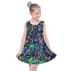 Tree Forest Abstract Forrest Kids  Summer Dress by Pakrebo