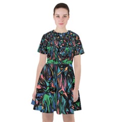 Tree Forest Abstract Forrest Sailor Dress by Pakrebo