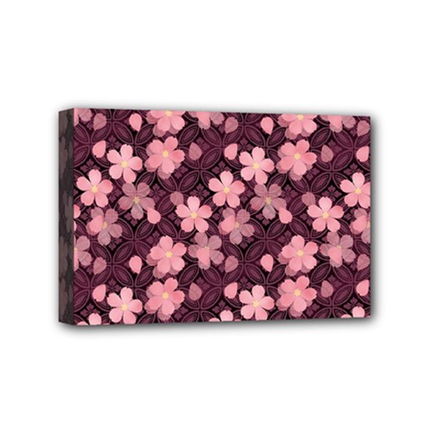 Cherry Blossoms Japanese Style Pink Mini Canvas 6  X 4  (stretched) by Pakrebo