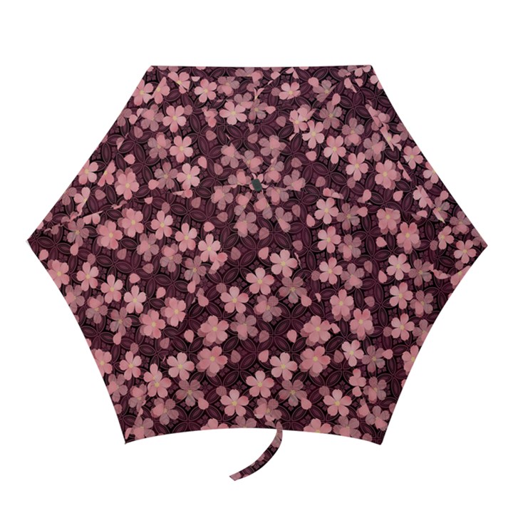 Cherry Blossoms Japanese Style Pink Mini Folding Umbrellas