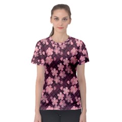 Cherry Blossoms Japanese Style Pink Women s Sport Mesh Tee