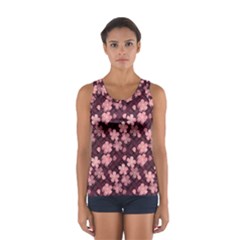 Cherry Blossoms Japanese Style Pink Sport Tank Top  by Pakrebo