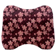 Cherry Blossoms Japanese Style Pink Velour Head Support Cushion by Pakrebo