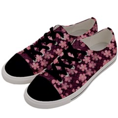 Cherry Blossoms Japanese Style Pink Men s Low Top Canvas Sneakers by Pakrebo