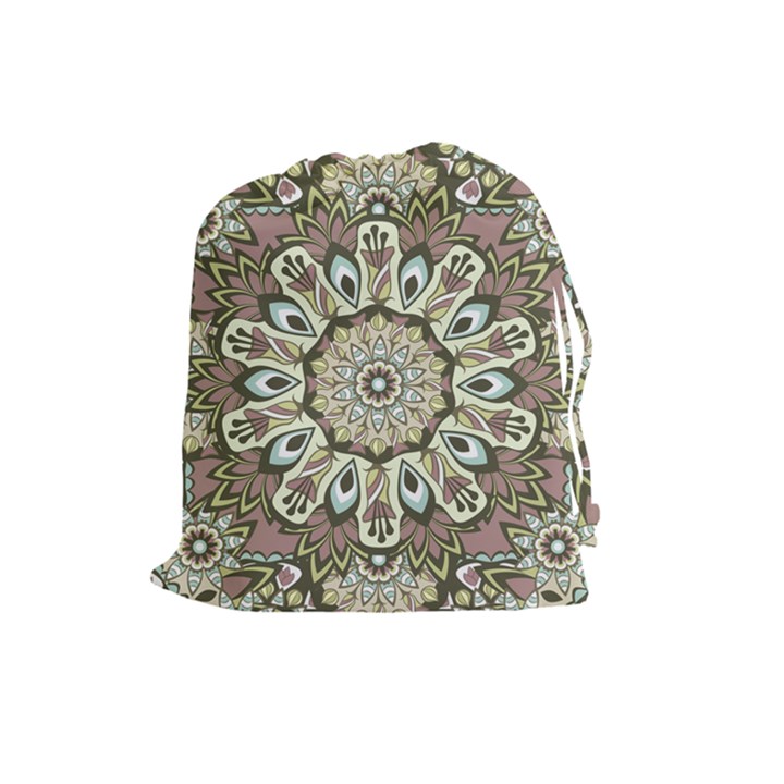 Seamless Pattern Abstract Mandala Drawstring Pouch (Large)