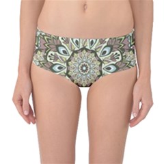 Seamless Pattern Abstract Mandala Mid-waist Bikini Bottoms by Pakrebo