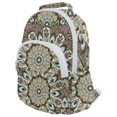 Seamless Pattern Abstract Mandala Rounded Multi Pocket Backpack