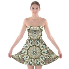 Seamless Pattern Abstract Mandala Strapless Bra Top Dress by Pakrebo