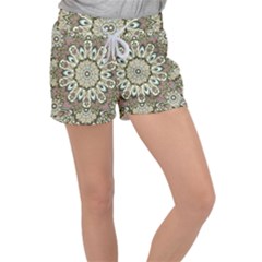 Seamless Pattern Abstract Mandala Women s Velour Lounge Shorts by Pakrebo