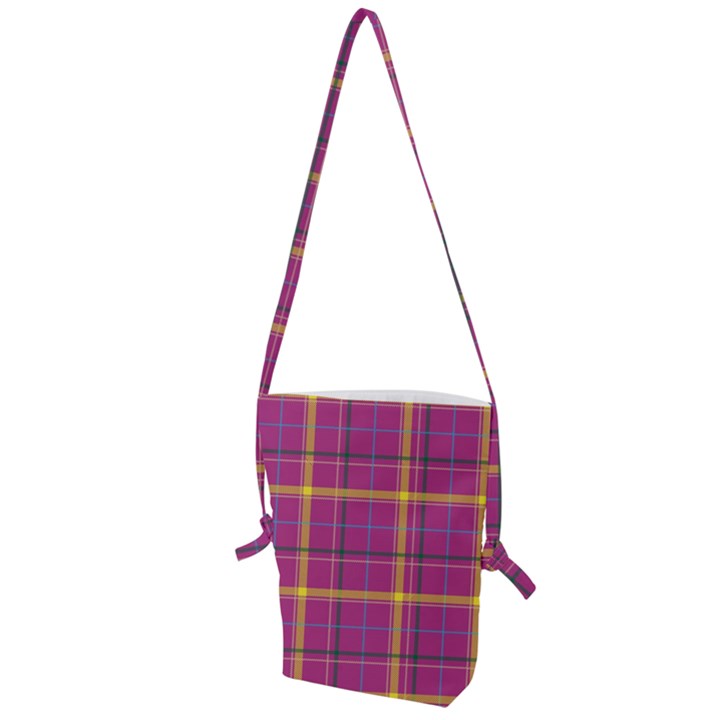 Plaid Tartan Background Wallpaper Folding Shoulder Bag