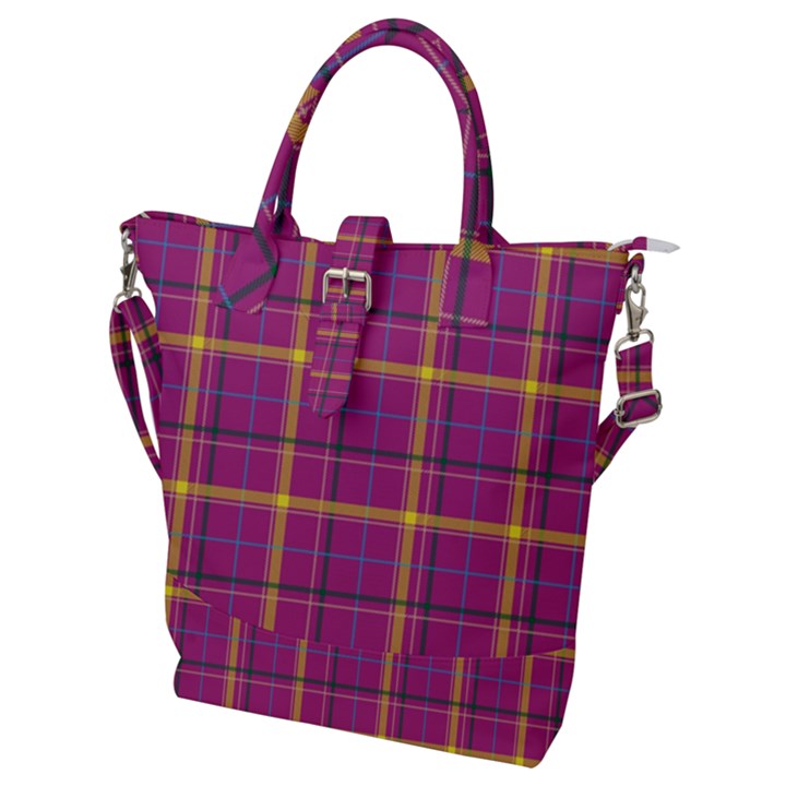 Plaid Tartan Background Wallpaper Buckle Top Tote Bag