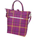 Plaid Tartan Background Wallpaper Buckle Top Tote Bag View2