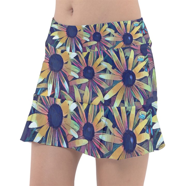 Spring Floral Black Eyed Susan Tennis Skirt