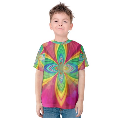 Color Abstract Form Ellipse Bokeh Kids  Cotton Tee by Pakrebo