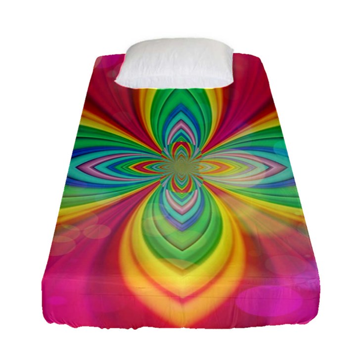 Color Abstract Form Ellipse Bokeh Fitted Sheet (Single Size)