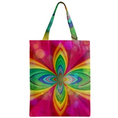 Color Abstract Form Ellipse Bokeh Zipper Classic Tote Bag by Pakrebo