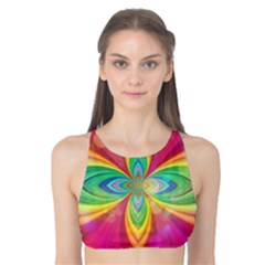 Color Abstract Form Ellipse Bokeh Tank Bikini Top by Pakrebo