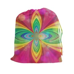 Color Abstract Form Ellipse Bokeh Drawstring Pouch (xxl) by Pakrebo