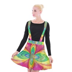 Color Abstract Form Ellipse Bokeh Suspender Skater Skirt by Pakrebo