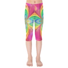 Color Abstract Form Ellipse Bokeh Kids  Capri Leggings  by Pakrebo