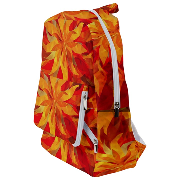 Flower Blossom Red Orange Abstract Travelers  Backpack