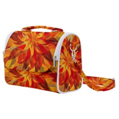 Flower Blossom Red Orange Abstract Satchel Shoulder Bag by Pakrebo