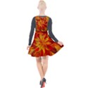 Flower Blossom Red Orange Abstract Plunge Pinafore Velour Dress View2