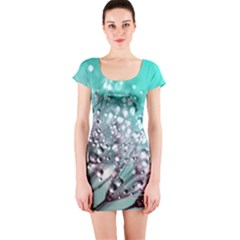 Dandelion Seeds Flower Nature Short Sleeve Bodycon Dress by Pakrebo