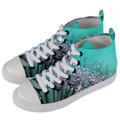 Dandelion Seeds Flower Nature Women s Mid-top Canvas Sneakers by Pakrebo