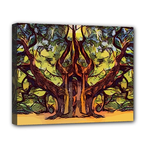 Tree Monster Maestro Landscape Deluxe Canvas 20  X 16  (stretched) by Pakrebo