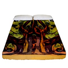 Tree Monster Maestro Landscape Fitted Sheet (queen Size) by Pakrebo