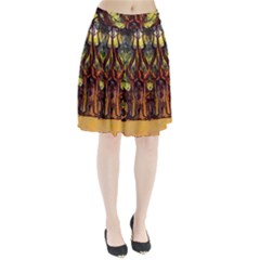 Tree Monster Maestro Landscape Pleated Skirt by Pakrebo