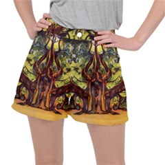 Tree Monster Maestro Landscape Stretch Ripstop Shorts by Pakrebo