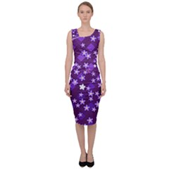 Textile Cross Pattern Square Sleeveless Pencil Dress by Pakrebo