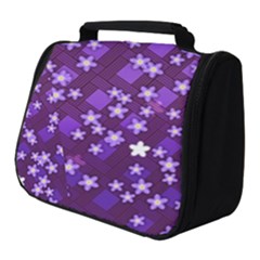 Textile Cross Pattern Square Full Print Travel Pouch (small)