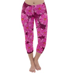 Cherry Blossoms Floral Design Capri Winter Leggings  by Pakrebo