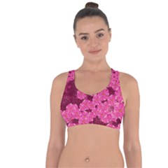 Cherry Blossoms Floral Design Cross String Back Sports Bra by Pakrebo