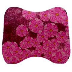 Cherry Blossoms Floral Design Velour Head Support Cushion by Pakrebo