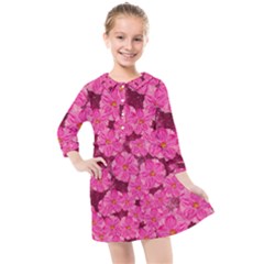 Cherry Blossoms Floral Design Kids  Quarter Sleeve Shirt Dress by Pakrebo